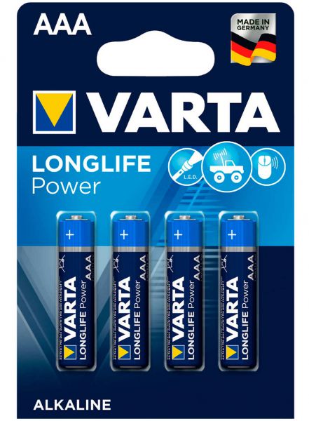 VARTA Batterie Alkaline, Micro, AAA, LR03, 1.5V Longlife Power