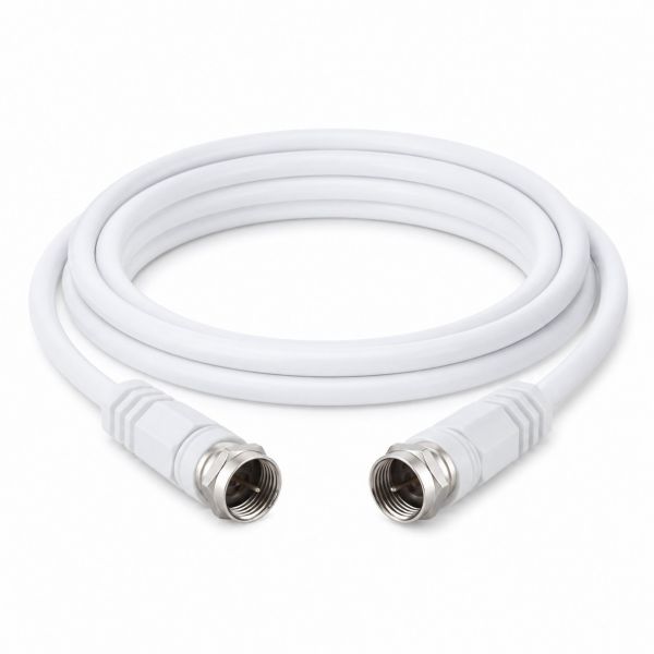 F-Stecker - F-Stecker, >80 dB, weiß