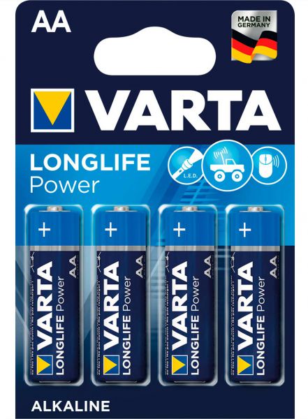 VARTA Batterie Alkaline, Mignon, AA, LR06, 1.5V Longlife Power