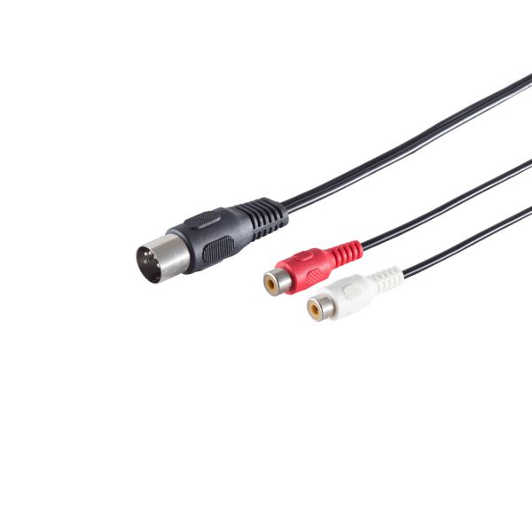 DIN Verlängerung 5-pol.Stecker/ 2 - 4 Cinchbuchse 0,2m