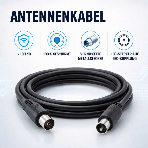Antennenkabel 100 dB, schwarz
