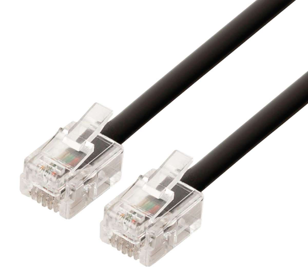 Telefonverlängerungskabel 10 M – Mit RJ11-Steckern, Kuppler & Kabelclips In Weiß