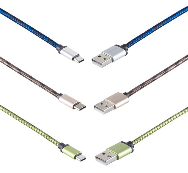 USB-Ladekabel A Stecker auf USB Typ C